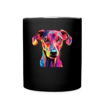 Aquarelle colorée Azawakh - Mug uni - noir - Devant