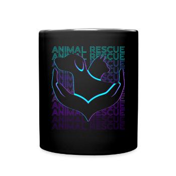 Animal Rescue Adopt Dog Cat Retro - Full Colour Mug - black - Front