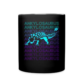Ankylosaurus Dinosaur Retro - Full Colour Mug - black - Front