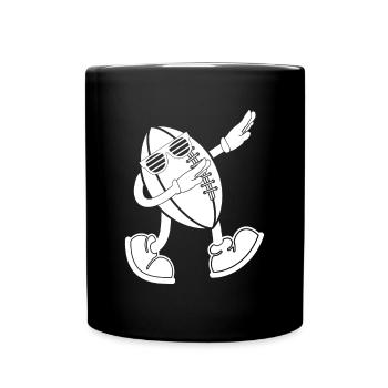 Funny Football Ball Male - Funny Rugby Male - Full Colour Mug - black - Front