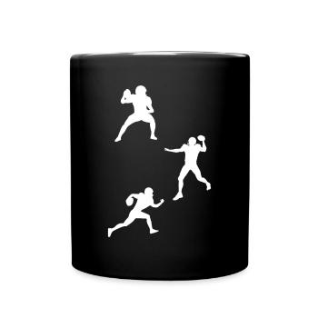 Rugby Player Silhouette Football Silhouette Footba - Tasse einfarbig - Schwarz - Vorne