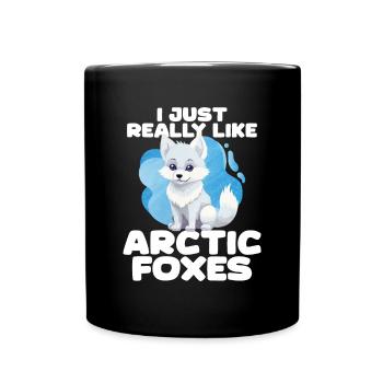 Niedliches Polarfuchs-Geschenk - Tasse einfarbig - Schwarz - Vorne