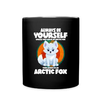 Niedliches Polarfuchs-Geschenk - Tasse einfarbig - Schwarz - Vorne