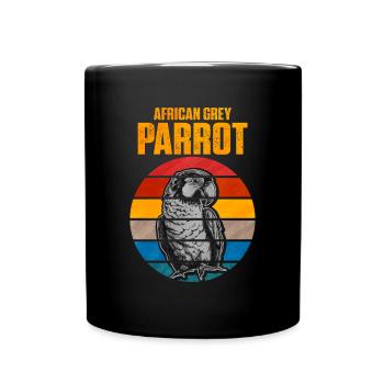 Cadeau de perroquet gris africain - Mug uni - noir - Devant