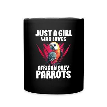 Cadeau de perroquet gris africain - Mug uni - noir - Devant