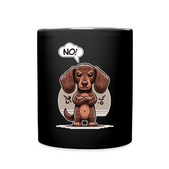 NON! Chien de saucisse Teckel effronté Chien de saucisse drôle - Mug uni - noir - Devant