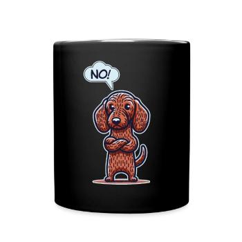 NON! Chien de saucisse Teckel effronté Chien de saucisse drôle - Mug uni - noir - Devant