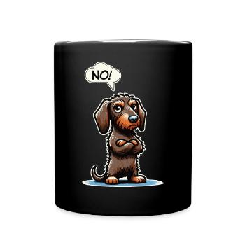 NEIN! Wiener Hund Frecher Dackel Lustiger Wursthund - Tasse einfarbig - Schwarz - Vorne