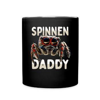 Spinnen Daddy Spider Papa Vogelspinne Dad Spinne - Tasse einfarbig - Schwarz - Vorne