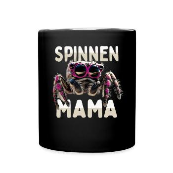 Spinnen Mama Spider Mommy Vogelspinne Mom Spinne - Tasse einfarbig - Schwarz - Vorne
