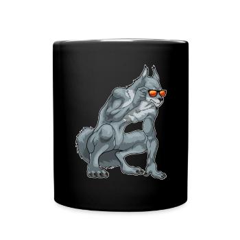 Werwolf Halloween Sonnenbrille - Tasse einfarbig - Schwarz - Vorne