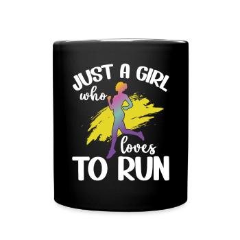 Runner Girls Running Cross Country Track Marathon - Full Colour Mug - black - Front