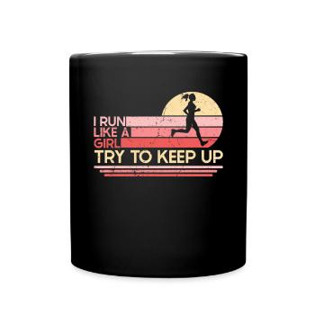 Runner Girls Running Cross Country Track Marathon - Tasse einfarbig - Schwarz - Vorne