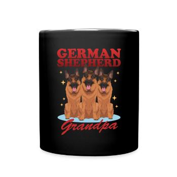 Bergers allemands grand-père berger allemand cadeau - Mug uni - noir - Devant