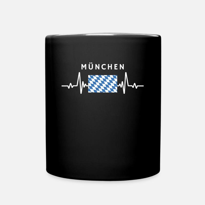 München Herzschlag - Tasse einfarbig - Schwarz