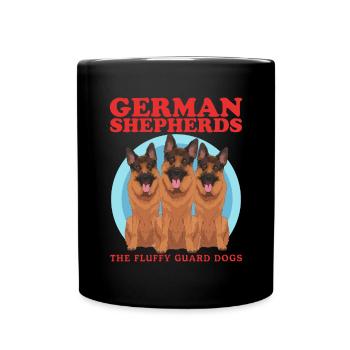 Bergers allemands chiens berger allemand cadeau - Mug uni - noir - Devant