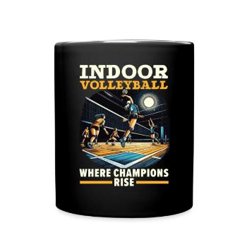 Amateur de volley-ball en salle Joueur de volley-ball sportif - Mug uni - noir - Devant