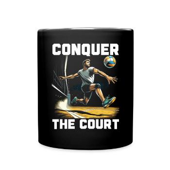 Amateur de volley-ball en salle Joueur de volley-ball sportif - Mug uni - noir - Devant