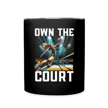 amateur de volley-ball en salle Joueur de volley-ball sportif - Mug uni - noir - Devant