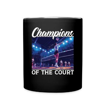 Amateur de volley-ball en salle Joueur de volley-ball sportif - Mug uni - noir - Devant