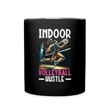 Amateur de volley-ball en salle Joueur de volley-ball sportif - Mug uni - noir - Devant
