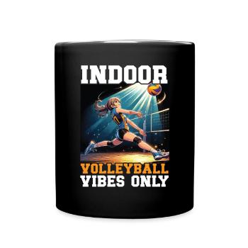 Amateur de volley-ball en salle Joueur de volley-ball sportif - Mug uni - noir - Devant