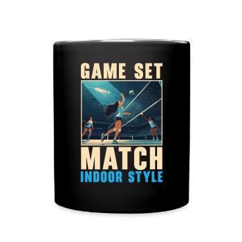 Amateur de volley-ball en salle Joueur de volley-ball sportif - Mug uni - noir - Devant