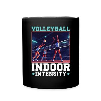Amateur de volley-ball en salle Joueur de volley-ball sportif - Mug uni - noir - Devant