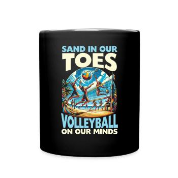 Volley-ball de plage Joueur de volley-ball amateur de sport - Mug uni - noir - Devant