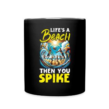 Volley-ball de plage Joueur de volley-ball amateur de sport - Mug uni - noir - Devant