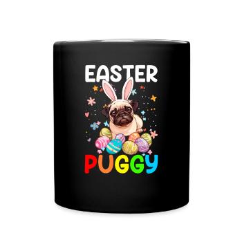 Oeufs de Pâques Carlin Chasse jour de Pâques - Mug uni - noir - Devant