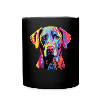 Watercolor Colorful Blue Lacy - Full Colour Mug - black - Front