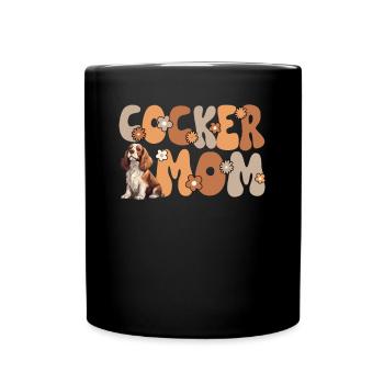 Cocker Spaniel Groovy Cocker Mom - Full Colour Mug - black - Front