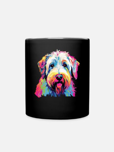 Wasserfarben Farbenfroher Irish Soft Coated - Tasse einfarbig - Schwarz
