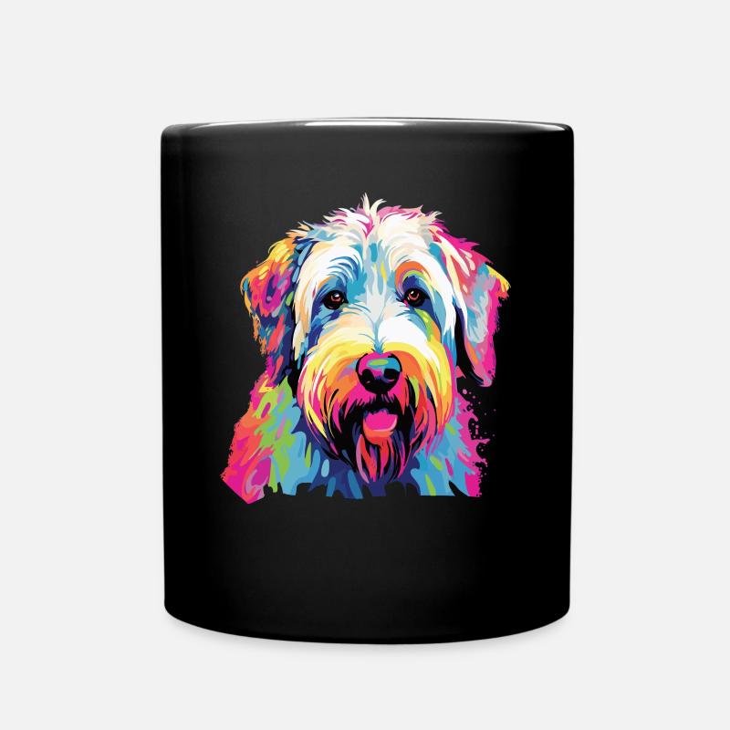 Wasserfarben Farbenfroher Irish Soft Coated - Tasse einfarbig - Schwarz