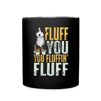 Bernedoodle Hund - Tasse einfarbig - Schwarz - Vorne