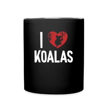 I love Koalas Koalabear Eucalyptus Lover Koala - Full Colour Mug - black - Front