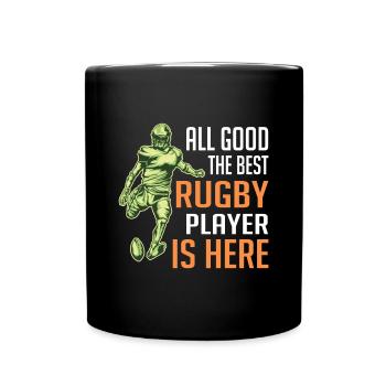 All good the best Rugby Player is here - Funny Rug - Tasse einfarbig - Schwarz - Vorne