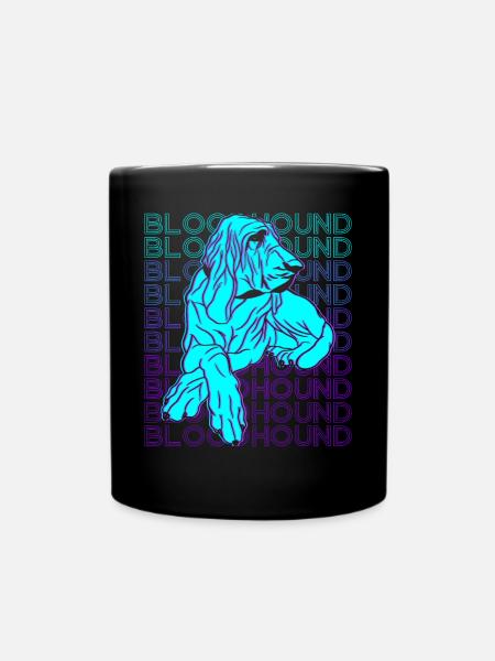 Bloodhound Dog Retro - Tasse einfarbig - Schwarz