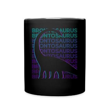 Brontosaurus Dinosaur Retro - Full Colour Mug - black - Front