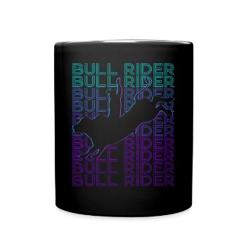 Bull Rider Bull Riding Cowboy Retro - Full Colour Mug - black - Front