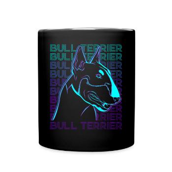 Bullterrier Hund Retro - Tasse einfarbig - Schwarz - Vorne