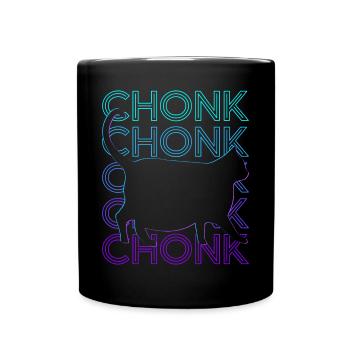 Chonk Katze Meme Retro - Tasse einfarbig - Schwarz - Vorne