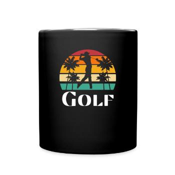Golf Retro - Tasse einfarbig - Schwarz - Vorne