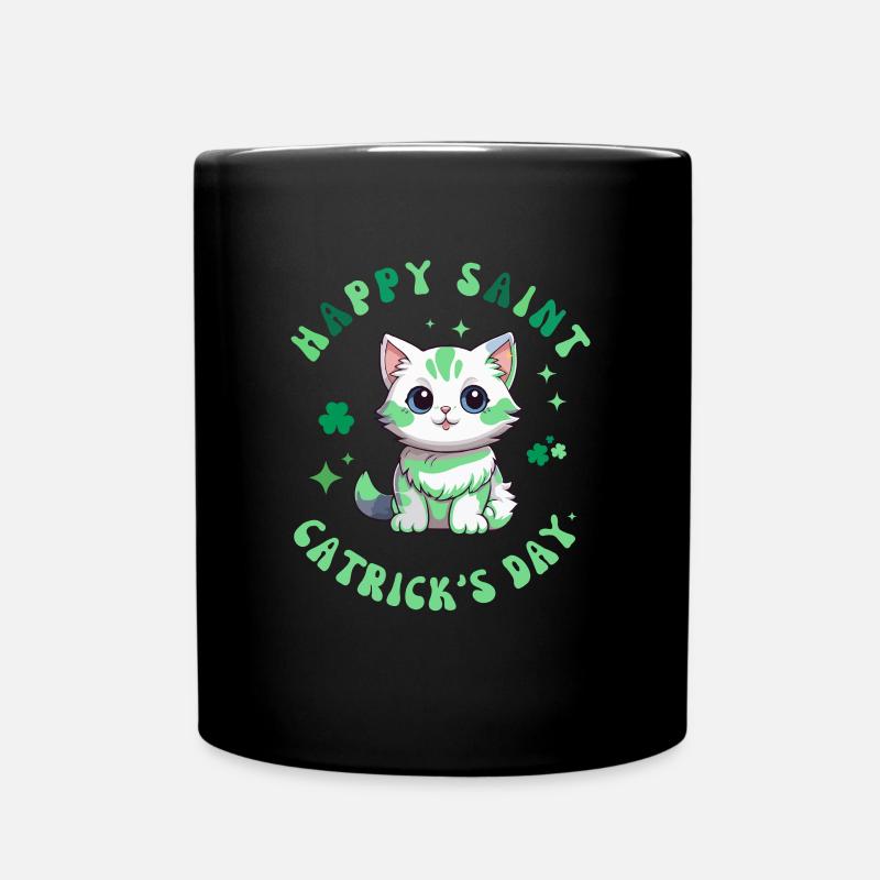 Happy Saint Catricks Day Funny St Patricks Day - Full Colour Mug - black