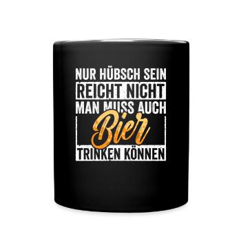 Bier Hübsch - Tasse einfarbig - Schwarz - Vorne