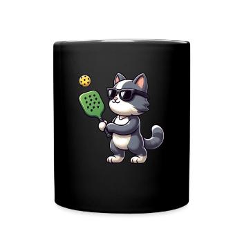 Pickleball Player Cat Lovers Funny - Full Colour Mug - black - Front