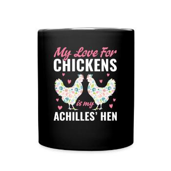 Mon amour pour les poulets drôles drôles d’éleveurs de poulets - Mug uni - noir - Devant