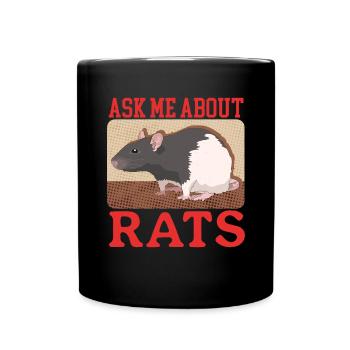 Rats, Rat Owner, Rat Lover Gift - Full Colour Mug - black - Front