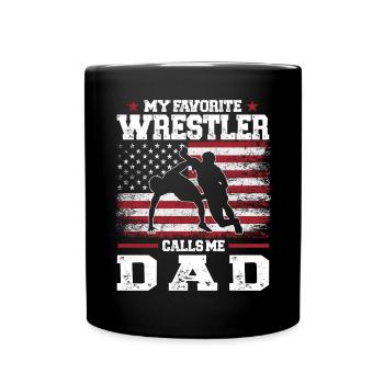 Wrestling Dad Wrestler Männer Vatertag - Tasse einfarbig - Schwarz - Vorne